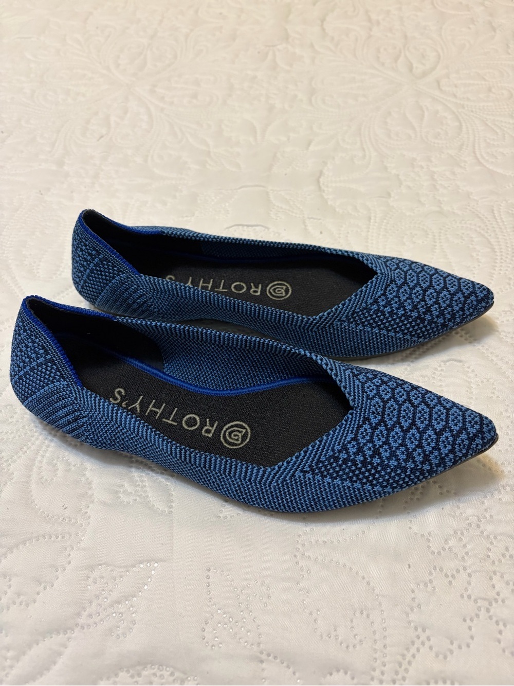 Rothy's The Point Flat In Lapis Python Blue 🔥RARE🔥 - Picture 6 of 10